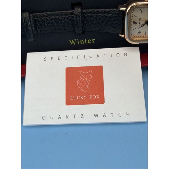 Lucky Fox Ladies Watch 4 piece set In Gift Box. Leather Bands main image 6